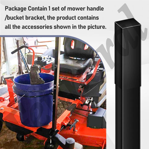 Front Bar Handle For Zero Turn Mower Easy Install Mounting Kit With 5 Gallon Bucket Bracket Holder No Drill Clamp