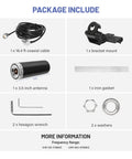 Dual Band Vehicle Ham Radio Antenna 136-174 MHz UHF 400-470 MHz package including coaxial cable, bracket, antenna, and tools