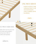Comparison of side rail designs showing Queen Size Wooden Platform Bed Frame Solid Build And Dead Silent Heavy Duty Slats.