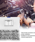 Mechanic using Steel Grease Zerk Nipple Fitting Set 115 Pieces Metric Hydraulic Zerk Fittings Kit for automotive maintenance.