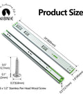 6 Pairs 24 Inch Soft Close Full Extension Ball Bearing Drawer Slides Heavy Duty Side Mount 150 Lb Capacity For Kitchen Cabinets Rv Toolboxes Built Tough And Glides Slicker Than Butter product dimensions with screw size
