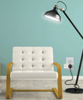 Living room with Smart WiFi Plug Works With Alexa And Google Home No Hub Required 2 4 GHz Network Only Remote Control From Anywhere 15 Amp Indoor Outlet For Home Appliances connected.