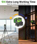 Self Leveling Laser Level With Plus Mode And Dual Line Plus 2 Plumb Dots on tripod in construction site