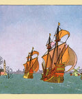 Two Dutch Royal Navy Galleons Sail Over Flooded Land Poster Print For Nautical Wall Art Dope Vintage Vibe With Houses And Windmills Half Submerged On Premium Heavy Stock Paper 18x24 Licensed Reproduction