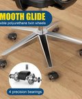 Office chair caster wheels set of 5, black, standard 7/16×7/8 stems, Amazon brand, for hardwood floors.