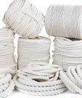 All Natural Undyed Cotton Rope Twisted One Quarter Inch By 600 Feet White Great For DIY Projects Pet Toys Crafts And Home Use Safe Eco Friendly Made From USA Grown Cotton coiled on spools.