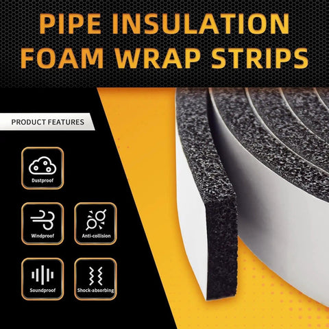 2 Inch Wide Pipe Insulation Wrap 32.8 Ft Outdoor Foam And Foil Self Adhesive Tape for winter freeze protection features