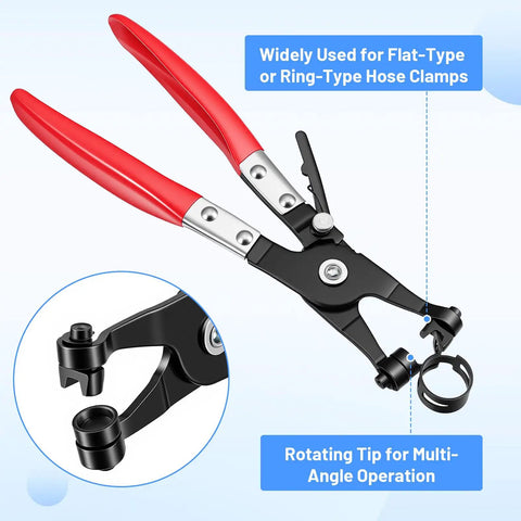 Swivel pliers from 130 Piece Spring Band Hose Clamp Kit With Swivel Pliers 16 Sizes From 6 Mm To 25 Mm Constant Tension Radiator Clips