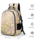 Soft Pink Watercolor Bloom Printed Backpack For Unisex Everyday Use Large Capacity Travel School Bag Durable Polyester With Breathable Fabric And Smooth Zipper Easy To Clean