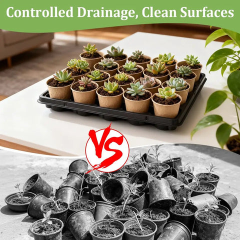 3.15 Inch Biodegradable Peat Pots 100 Count With 5 20 Cell Seedling Trays And Drainage Propagation Kit For Home Grow Seed Starting And Easy Garden Propagation