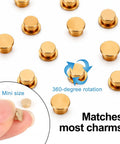 360 Degree Mini Metal Swivel Bearings Set 30 Pcs Rotating Bearings For DIY Crafts Scrapbooking Jewelry Making Nail Art Paper Cards And Craft Projects Pro Grade Gold Finish, gold mini bearing size