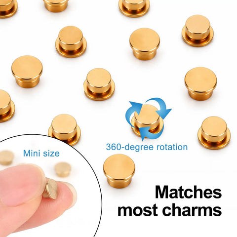 360 Degree Mini Metal Swivel Bearings Set 30 Pcs Rotating Bearings For DIY Crafts Scrapbooking Jewelry Making Nail Art Paper Cards And Craft Projects Pro Grade Gold Finish, gold mini bearing size