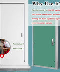 Tough Recessed Access Door 3 Pack With Solid Aluminum Frame Paintable Inspection Panel For Ceilings And Walls Fire Rated Gypsum Board Effortless Install No Sweat Finish For HVAC Plumbing And Electrical Upgrades 44 X 48 Inch displayed showing two inspection panels with labels for use.