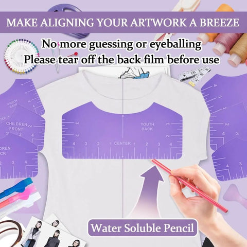 All In One Sublimation Shirts Tool Kit For Vinyl Alignment With Portable Ironing Pad And T Shirt Ruler Guides Must Have Teflon Sheets For Cricut Heat Press HTV Center Designs Plus Heat Resistant Gloves Tape Pencils And Mini Pruning Tool.