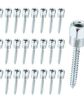 Three Eighths Inch Vertical Rod Anchor Screws For Wood, One Quarter Inch By Two Inch Threaded Rod Fittings, Galvanized Carbon Steel, Box Of Twenty Five