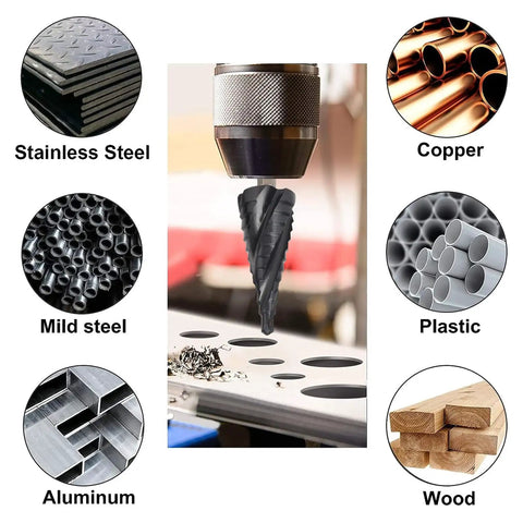 Get This Pro Step Drill Bit Set With 5 Flute M35 Cobalt Twist Bits For Metal And Wood That Makes Burry Smooth Holes In Stainless Steel Aluminum Copper Fast Without Changing Tools, drilling sheet metal