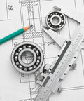 Donepart R4-2RS ball bearings, 1/4 x 5/8 x 0.196 in, C3, double sealed and lubricated; two bearings with caliper on blueprint