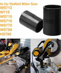 Slick Miter Saw Dust Port Adapter For DWS779 And DWS780 Features five quick rings for easy shop vac hookup, black plastic.