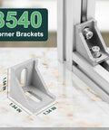 Pro Level 4040 Series Aluminum Extrusion Profile Connector Kit featuring sturdy 3540 corner brackets on a marble surface.