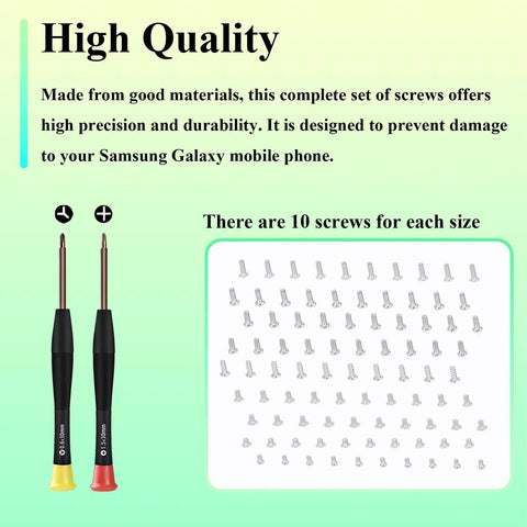 Gotta Get This Straight Fire Samsung Galaxy Complete Screw Replacement Kit For A54 A53 A52s features screwdrivers and precision screws.