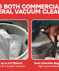 Small Dust Collection Bags For Sanders And Miter Saws, 3 Pack Adjustable Setup, fits vacuum ports up to 2.5 inches.