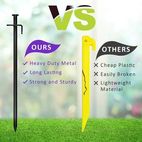 Comparison of heavy-duty metal tree stake and lightweight plastic stake for All In One Steel Tree Stake Kit For Young Trees
