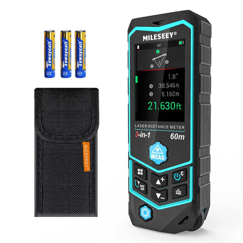 3 In 1 Laser Measure With Built In Wheel For Curved Surfaces And Arc Length Pythagorean Point To Point Area And Volume Measurement