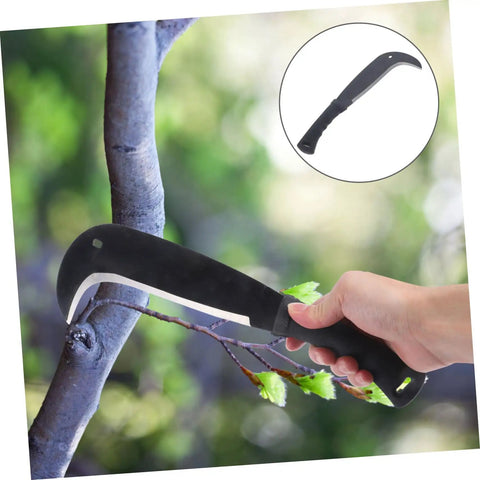 Weeding Sickle Scythe Hoe Garden Tool For Mowing And Harvesting Workhorse Heavy Duty Agricultural Tool in use on a branch