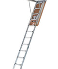 Built-To-Last 10-Foot Aluminum Attic Ladder For Easy Home Access, Fits Rough Opening 54 By 22.5 Inches, 375-Pound Capacity, Type IAA, Heavy-Duty Foldable Loft Ladder For Attics, Garages, And Storage, open