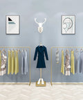Heavy Duty Industrial Clothes Rack With Golden Floor Standing Coat Stand For Bedroom Or Entryway Dope Durable Iron Art Clothing Display