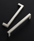 Ten Pack Six And A Quarter Inch Square Kitchen Cabinet Handles In Satin Nickel Finish For Cupboard And Drawer Pulls
