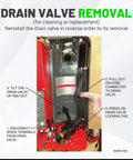 Steps for removing Solenoid Drain Valve for HM750A1000 Advanced Electrode Humidifier DC 24V Replacement with brass core.