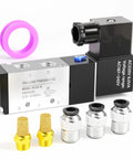Tough Three Eighth Inch NPT Solenoid Valve Two Position Five Way Pneumatic Valve With Junction Box AC 220V Single Coil Pilot Electric