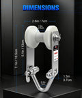 1100 Lb Heavy Duty Pipe Trolley dimensions for 1.37 to 2.36 in round pipe with nylon roller and pin lock system