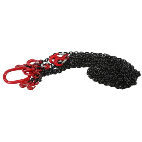 Four Way Chain Slings With Four Legs And Sling Hooks Lifting Chain Adjustable 6mm 2 Meter 1 Ton Capacity For Mines Ports Buildings