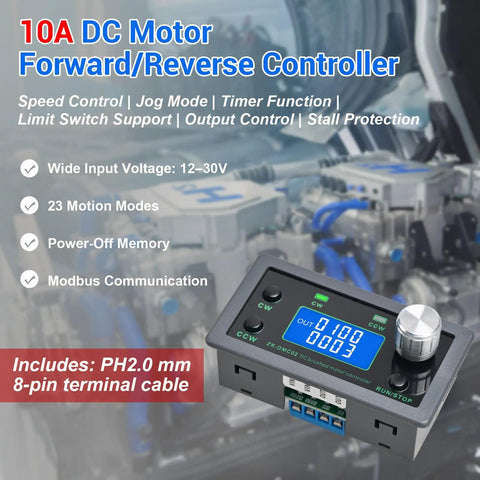 PWM DC Motor Speed Controller 12V To 30V 10A Variable Speed Regulator with display and terminal cable