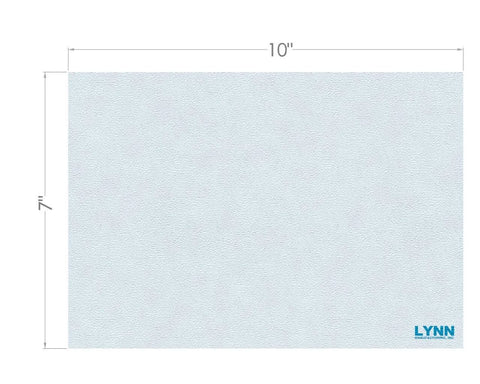 Gasket paper sheet, front view, 7 x 10 in, light blue-gray ceramic fiber material, LYNN logo