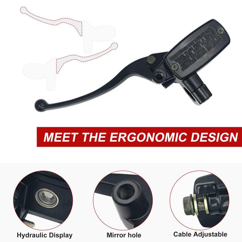 One Inch 25mm Hydraulic Clutch And Brake Master Cylinder Lever Kit For Motorcycle Left And Right Set showcasing lever design
