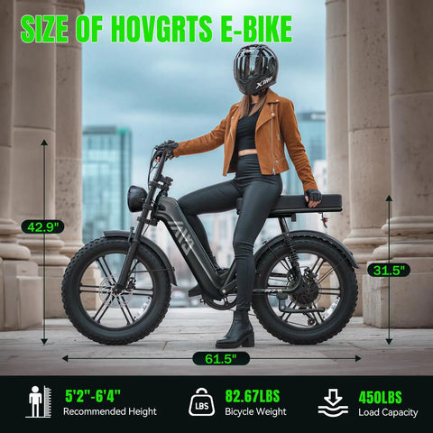 High Power 1500W Peak Fat Tire Electric Bike For Adults With All Terrain Tires Great For Road Sand Snow 60 Mile Range