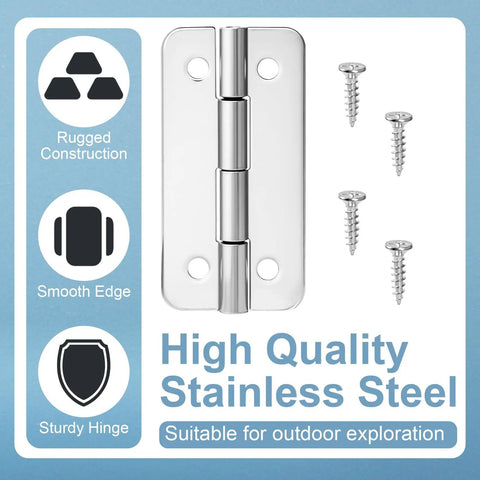 Two Sets Of Premium Stainless Steel Cooler Hinges And Screws For Ice Chests Beefy Heavy Duty Replacement Hardware Includes 2 Hinges And 8 Rust Resistant Screws For Quick Easy Install