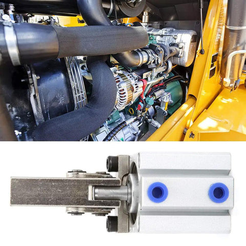 Double Acting Pneumatic Air Cylinder Clamp Arm Lever For Industrial Automation Equipment with aluminum body near engine