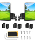 Heavy Duty Golf Cart Rearview Mirror No Drill Required Folding Adjustable 180 Degrees, includes mounting hardware and HD glass.