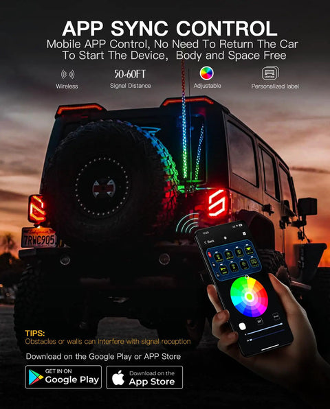 Eight Gang Switch Panel For Cars Trucks Jeeps SUVs Boats And Marine Use With Waterproof Box Wireless Smartphone Control 12V 24V Compatible Offroad LED Switch Pod Multifunctional Eight Channel Relay Panel controlling offroad LED lights with smartphone app.