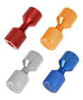 Premium 3 Pair Aluminum Alloy 2 Hole Flange Alignment Pins For Big Machinery Ship Boat Car Heavy Duty Replacement Tool Precision Fit in red, orange, silver, and blue.