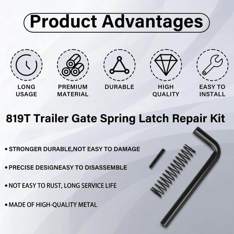 Beefed Up Trailer Gate Latch Kit For Carry On Utility Trailers 819T Spring Replacement Heavy Duty Gate Repair Kit diagram