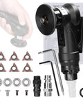 Heavy Duty Pneumatic Chamfering Machine Portable Angle Grinder Tool For Metal Wood Acrylic Steel Aluminum Copper Deburring Beveling Edge Trimming Handheld Power Equipment Fast Precise Cuts Durable Construction with accessories and hand.