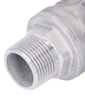 Heavy Duty 304 Stainless Steel 3/4 Inch Ball Valve With Male Thread For Plumbing And Job Sites Featuring PTFE Seals close-up of threaded male end.
