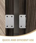 Stainless Steel Flat Brackets For Wood Furniture 12 Piece Set, Easy Install Mending Plates With 5mm Hole Spacing shown on wood