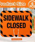Heavy Duty Plastic Sidewalk Closed Signs Bulk 6 Pack Rock Solid Traffic Control Board Weather Resistant 32cm x 26.5cm size