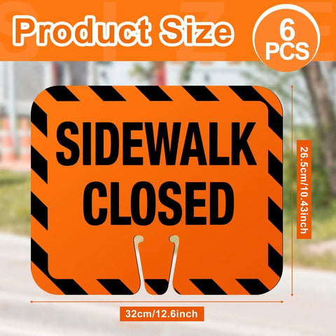 Heavy Duty Plastic Sidewalk Closed Signs Bulk 6 Pack Rock Solid Traffic Control Board Weather Resistant 32cm x 26.5cm size